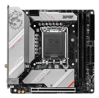 Mainboard, MSI, Intel B760 Express, LGA1700, Mini-ITX, Memory DDR5, Memory slots 2, 1xPCI-Express 16x, 2xM.2, 1xHDMI, 1xDisplayPort, 2xUSB 2.0, 5xUSB 3.2, 1xUSB-C, 1xRJ45, 3xAudio port, MPGB760IEDGEWIFI