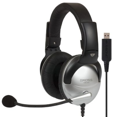 Gaming headphones, SB45 USB, Wired, On-Ear, Microphone, Silver/Black, Noise canceling
