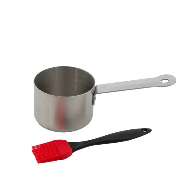 Barbecook | Stainless steel saucepot with brush, 10.5 x 7.5 x 23 cm | BC-ACC-7211