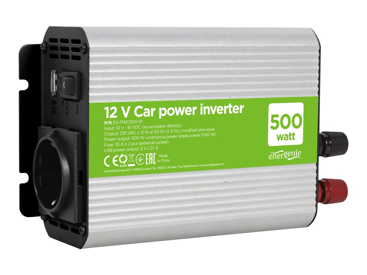 12 V Car power inverter, 500 W, EG-PWC500-01