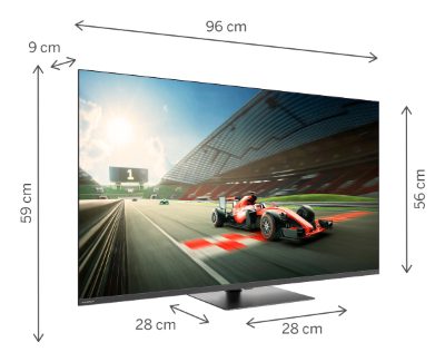 TV Set, THOMSON, 43 ", 4K Ultra HD, 3840 x 2160 pixels, Flat, 16:9, QLED Pro, 43QG7C04