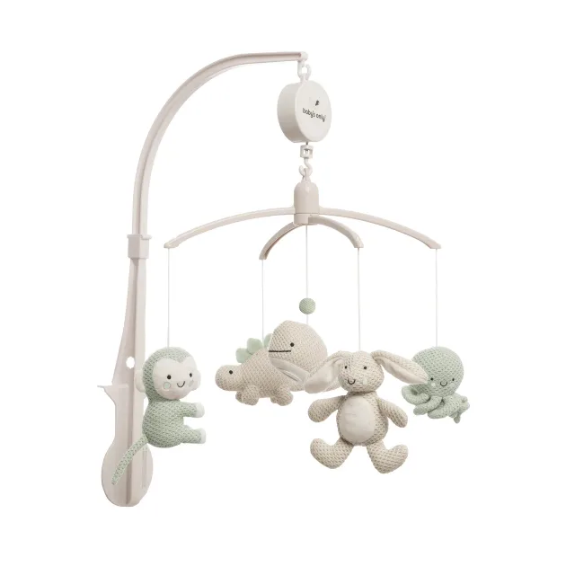 Baby's only muzikālais karuselis, dzīvnieki, 0+, Laurel green/ Warm linen