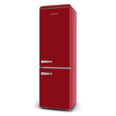 Refrigerator, ETA253190030E Storio retro, Energy efficiency class E, Free standing, Combi, Height 192 cm, Fridge net capacity 216 L, Freezer net capacity 84 L, 41 dB, Red