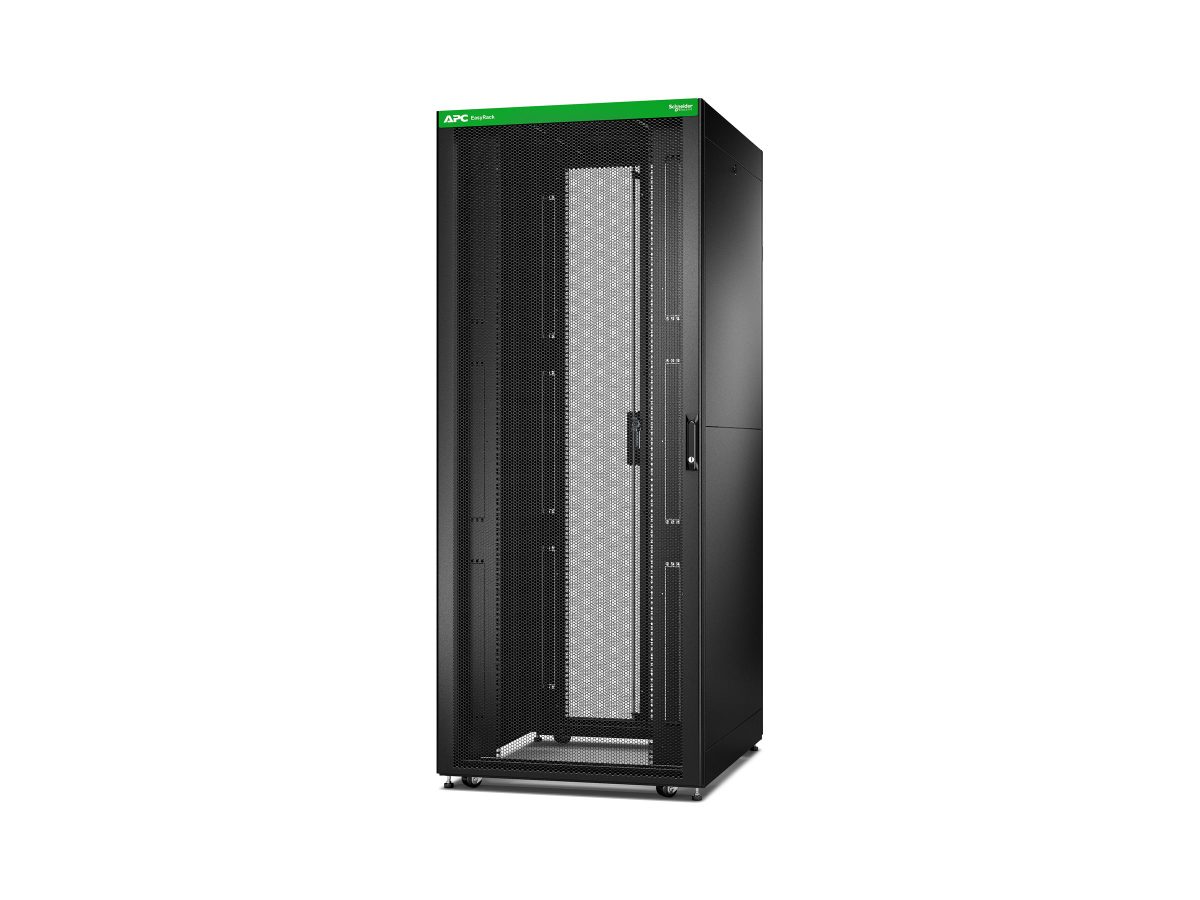 APC Easy Rack 800mm/42U/800mm with Roof, Side panel,castors,feet and 4 Brackets, No Bottom, black, Schneider Electric