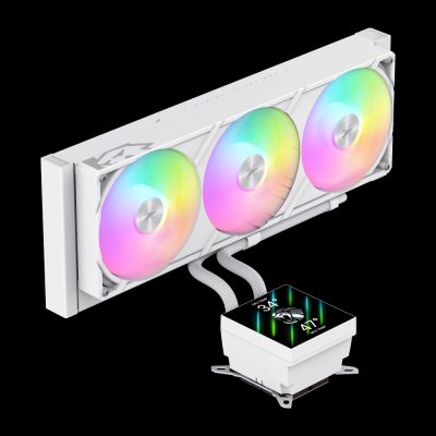 Gamemax CPU Liquid Cooler, GLACIER 360 LCD WH, White