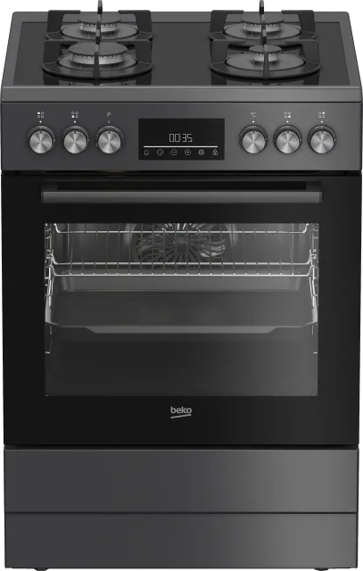BEKO Cooker | FBM62330GADSN | Hob type Gas | Oven type Electric | Grey | Width 60 cm | Grilling | LED | Depth 60 cm | 72 L