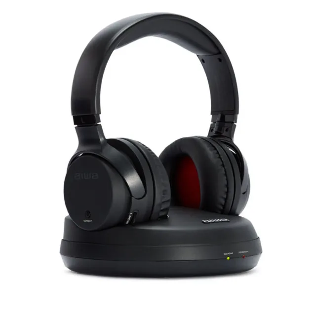 AIWA On-Ear bezvadu austiņas, melnas