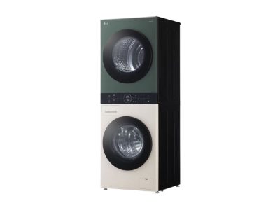 Washing machine with dryer, WT1210EGF, Energy efficiency class A/C, Front loading, Washing capacity 12 kg, 1400 RPM, Depth 66 cm, Width 60 cm, LED, Drying system, Drying capacity 10 kg, Steam function, Beige/Green
