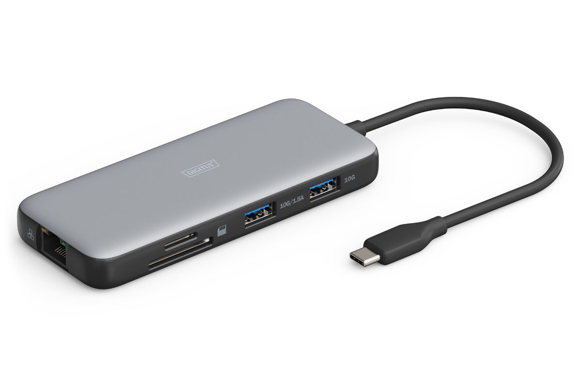 Digitus USB-C docking station, 8-port, DA-70915, Ethernet LAN (RJ-45) ports 1, HDMI ports quantity 2