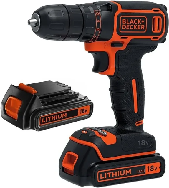 BLACK & DECKER Cordless Drill | BDCDC18B-QW | 18 V | 2x1.5 Ah | Li-Ion