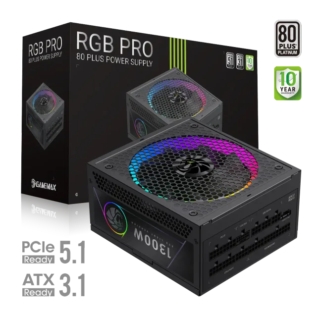 Gamemax PSU | RGB PRO 1300P | 1300 W | Platinum | Full Modular