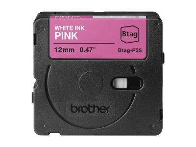 Brother BTAG-P35, White on Pink, Btag