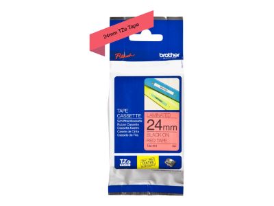 TZe-451 Laminated Tape, Black On Red, TZe, 8 m, 2.4 cm