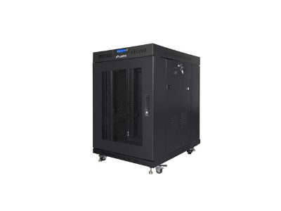 Rack cabinet 19" free-standing 15U/800x1000 (flat pack) with mesh door, LCD, FF01-8015-23BL, Black