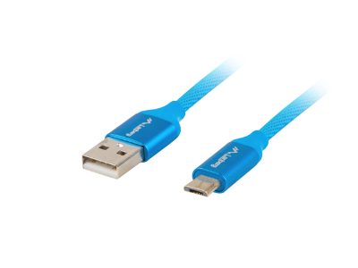 USB Micro to USB-A 2.0 Cable Blue Premium QC 3.0, 1 m, CA-USBM-20CU-0010-BL, USB Micro to USB Type-A