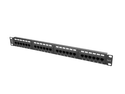 Patch Panel 24 port 1U 19" CAT.6 UTP, PPU6-1024-B, Black