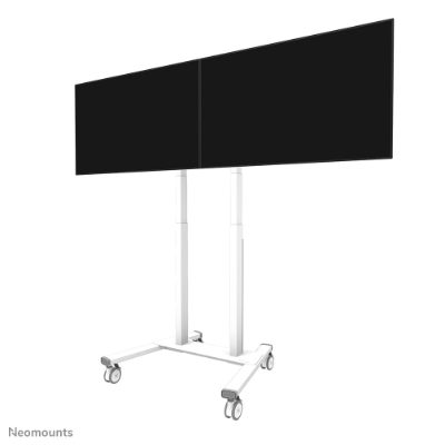 Neomounts Floor stand, ADM-875WH2 Dual screen adapter, Adjustable Height, 42-65 ", Maximum weight (capacity) 40 kg, White
