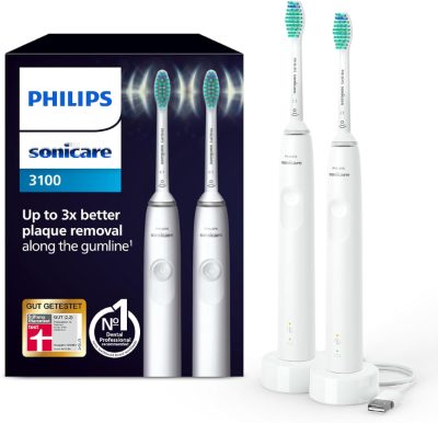 PHILIPS 3100 Sonic elektriskā zobu birste 2 gab, balta