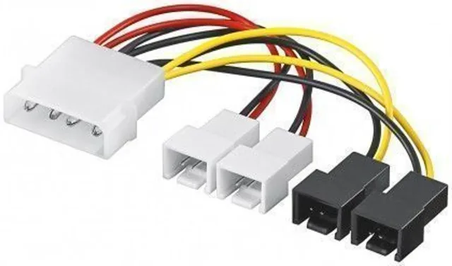 Goobay | Power cable/adapter for PC fans; 5.25 inch male to fan 2x 12 V/2x 5 V