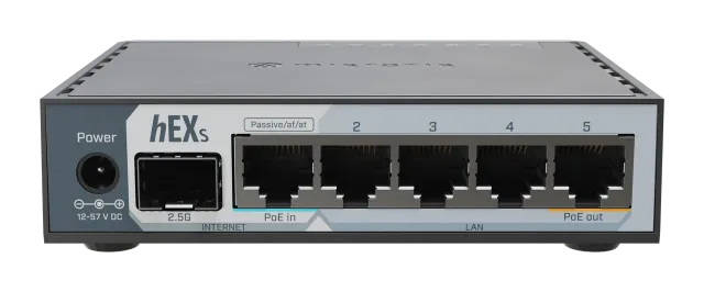 MikroTik | hEX S (2025) | 10/100/1000 Mbit/s | Ethernet LAN (RJ-45) ports 5 | Mesh Support No | MU-MiMO No | No mobile broadband