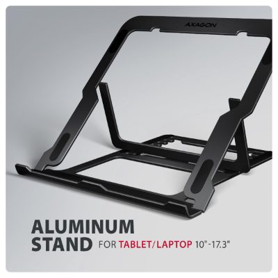 AXAGON STND-LAB stand for laptops and tablets, Adjustable Height, Angle, 10-17.3 ", Maximum weight (capacity) 20 kg, Black
