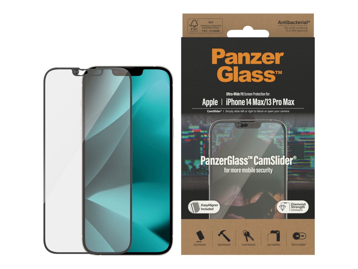 CamSlider, Apple, iPhone 14 Plus/13 Pro Max, Tempered glass, Clear, Protects the entire screen; 100% touch; Easy to install, Screen protector