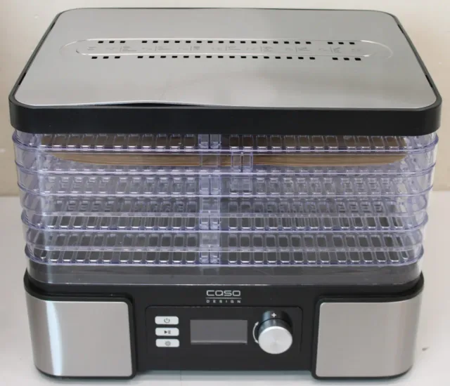 SALE OUT. Caso Food Dehydrator | DH 450 | Power 370-450 W | Number of trays 5 | Temperature control | Integrated timer | Black/Stainless Steel | DAMAGED PACKAGING, SCRATCHED AND DENT ITEM TOP, MISSING INNER PACKAGING