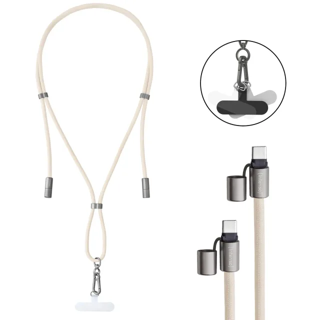 CABLE USB-C TO USB-C 1.65M/LANYARD BEIGE 7991001 INTENSO