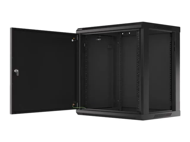 Lanberg | Rack cabinet 19" wall-mount 12U/600x450 for self-assembly with metal door (flat pack) | WF01-6412-00B | Black