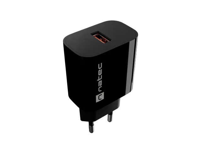 Natec Ribera USB Charger 1X USB-A 18W, Black