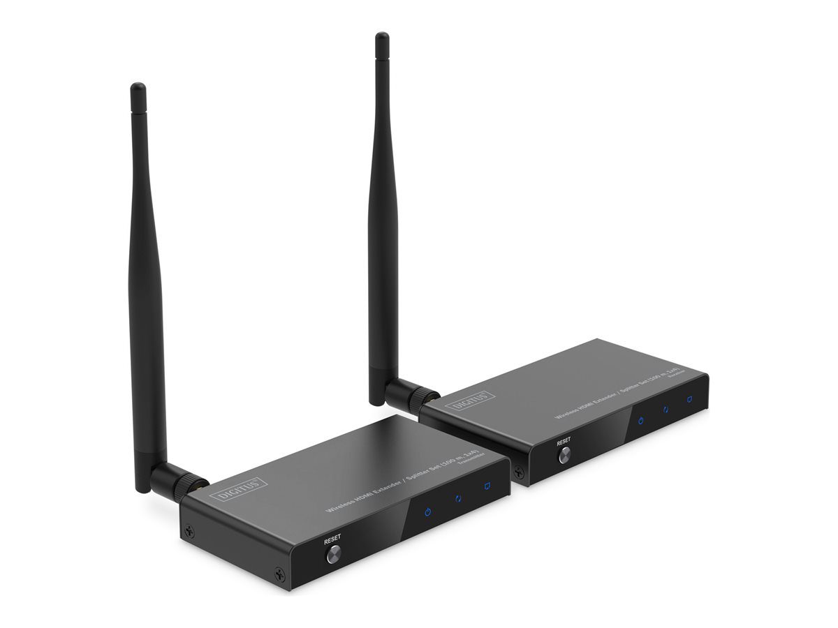 Digitus Wireless HDMI Extender/Splitter Set (100m, 1x4), DS-55346, Black