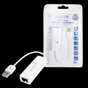 Fast Ethernet USB 2.0 to RJ45 Adapter:, 0.115 m, White, USB-A to RJ45