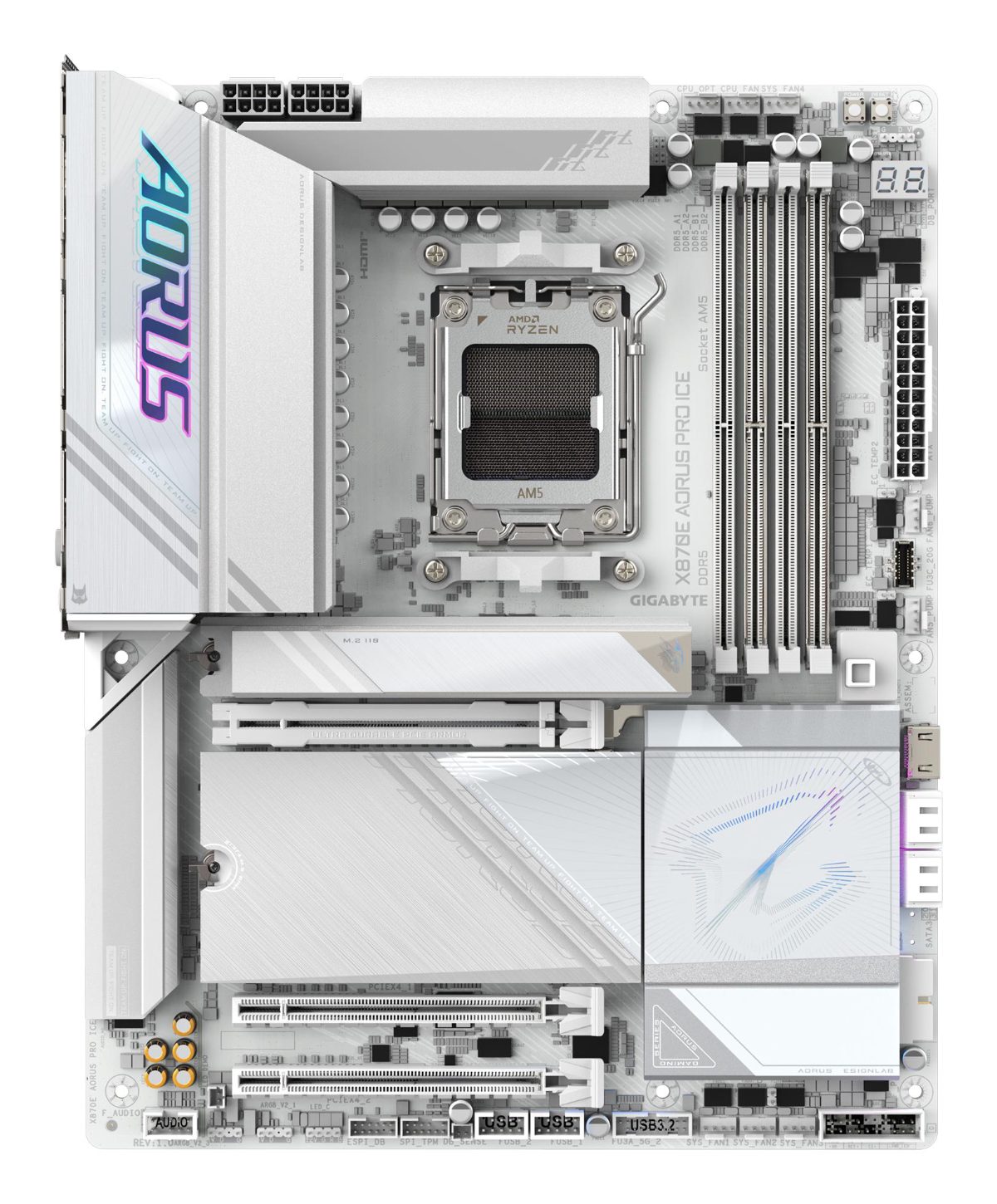 Mainboard, GIGABYTE, AMD X870E, SAM5, ATX, Memory DDR5, Memory slots 4, X870EAORUSPROICE1.1
