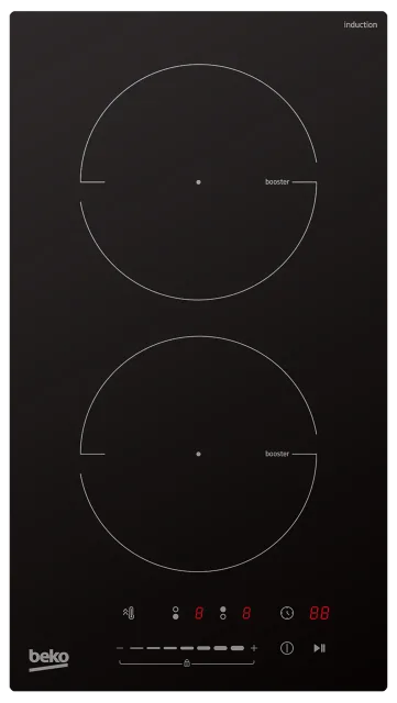 BEKO Hob | HDI32400TO | Induction | Number of burners/cooking zones 2 | Touch control | Timer | Black