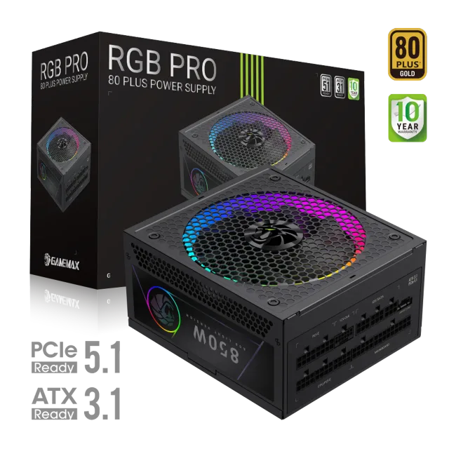 Gamemax PSU | RGB PRO 850G | 850 W | Gold | Full Modular