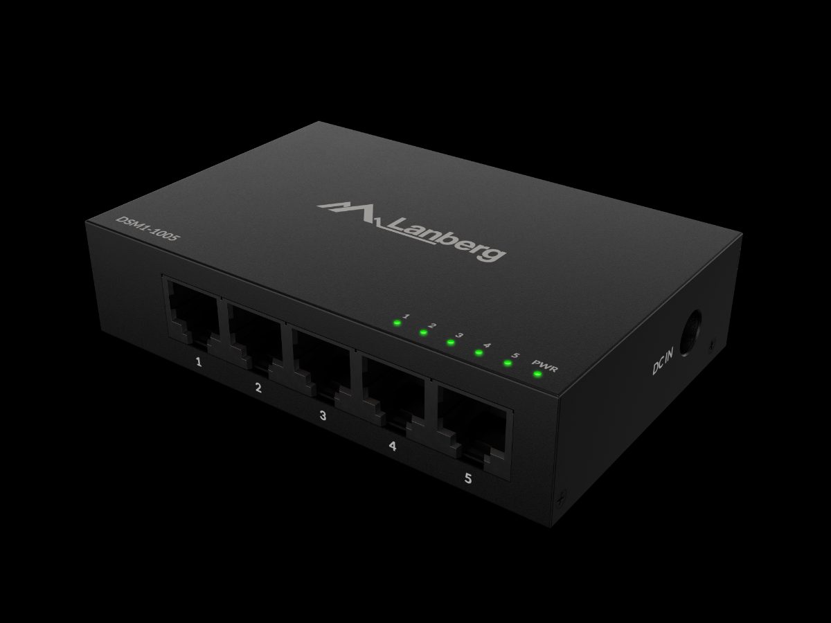 Switch 5x1GB/s Unmanagment Gigabit Ethernet Desktop 12V metal case, DSM1-1005, Unmanaged, Desktop