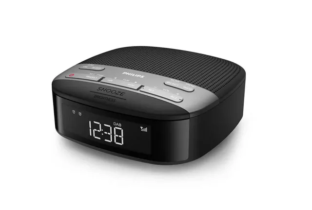 PHILIPS radio pulkstenis, melns