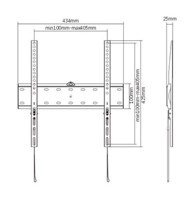 Wall mount, WM-55F-02, Fixed, 32-55 ", Maximum weight (capacity) 40 kg, Black