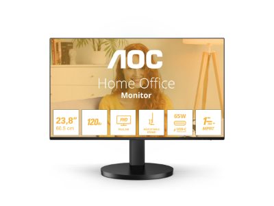 24B3CF2, 23.8 ", IPS, FHD, 16:9, 120 Hz, 4 ms, 1920 x 1080 pixels, 300 cd/m², HDMI ports quantity 1, Black
