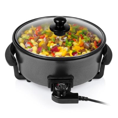 Multifunctional grill pan XL, PZ-9135, Diameter 30 cm, Grill, 1500 W, Lid included, Fixed handle, Black
