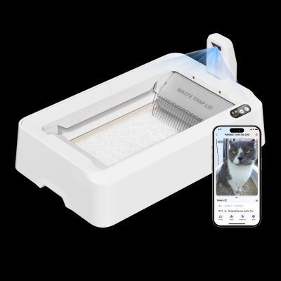 PETKIT Purobot Crystal Duo with Camera Self-Cleaning Cat Litter Box, White