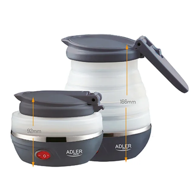 Adler | Travel Kettle | AD 1279 | Electric | 750 W | 0.6 L | Silicon | White