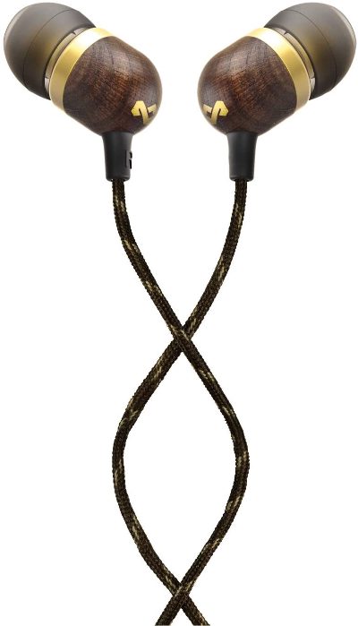 Earbuds, Smile Jamaica, Wired, In-ear, Microphone, Brass