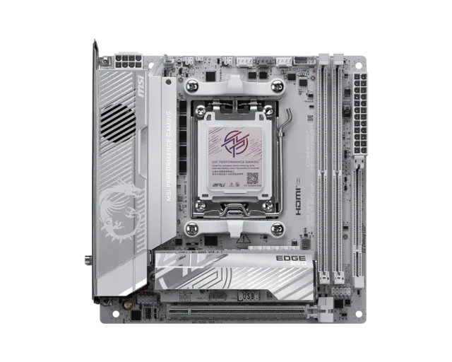 MSI MPG X870I EDGE TI EVO WIFI | Processor family AMD | Processor socket AM5 | DDR5 | Supported hard disk drive interfaces SATA, M.2 | Number of SATA connectors 2