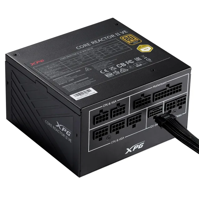 Power Supply|ADATA|CORE REACTOR II VE|750 Watts|Efficiency 80 PLUS GOLD|PFC Active|MTBF 100000 hours|COREREACTORIIVE750G-BKCEU