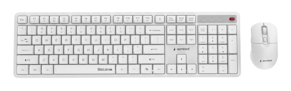 KEYBOARD +MOUSE WRL ENG/WHITE KBS-WMS-01-W GEMBIRD