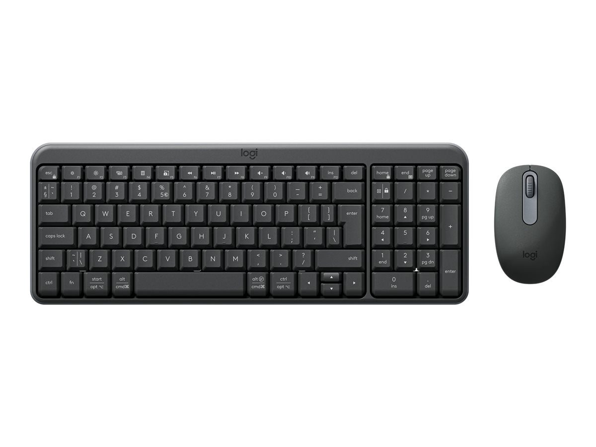 Logitech MK250, Keyboard and Mouse Set, Wireless, Mouse included, Batteries included, Bluetooth, US International, Graphite