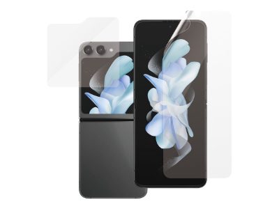 Screen protector, Samsung, Z flip5 CF AB, Thermoplastic polyurethane (TPU); Tempered glass; Polyethylene terephthalate (PET), Transparent