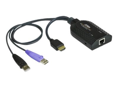 Aten USB HDMI Virtual Media KVM Adapter with Smart Card Support, Aten, 1 x RJ-45 Female,2 x USB Type A Male 1 x HDMI Male