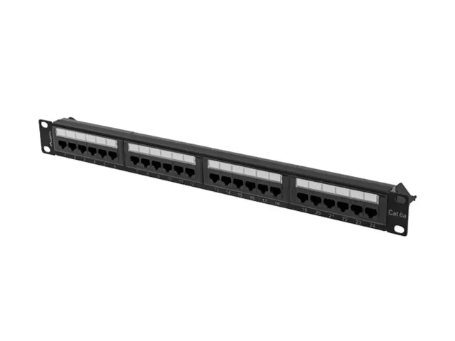 Lanberg | Patch Panel 24 port 1U 19" CAT.6A UTP | PPUA-1024-B | Black